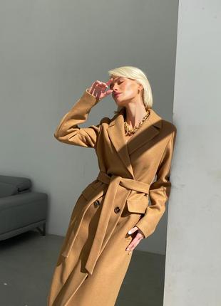 Camel fitted wool coat9 photo