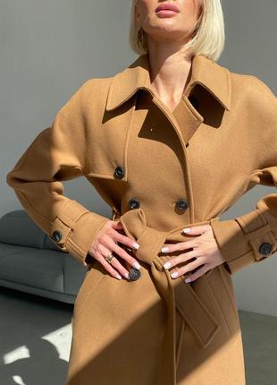 Woman camel wool trench coat3 photo