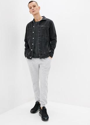 Men's denim jacket with colored embroidery DASTI Vidven black denim2 photo