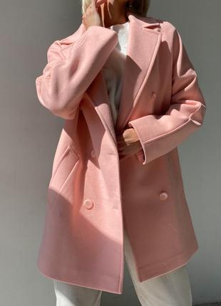 Pale pink wool peacoat8 photo