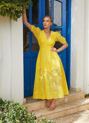 Yellow midi summer dress gepur1 photo