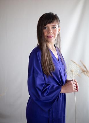 Purple long robe kimono with side slits.2 photo
