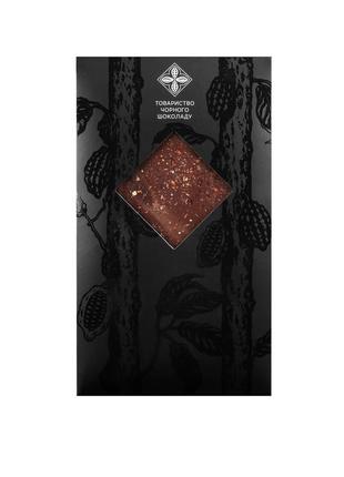 Dark chocolate with spicy chili pepper and salt