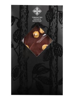 Dark chocolate with whole hazelnuts