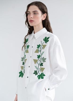 Linen shirt with embroidery Kvity U6 photo