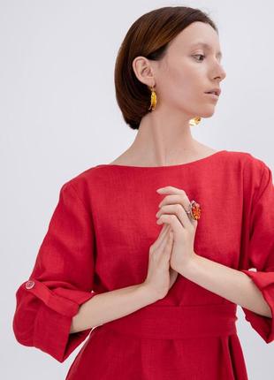 Linen oversize wide transformer dress midi3 photo