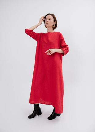 Linen oversize wide transformer dress midi5 photo