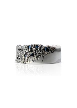 Chunky sterling silver ring with black stone4 photo