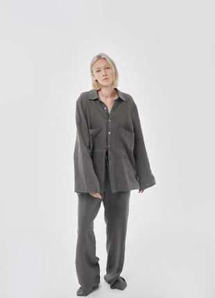 Unisex oversized linen set "GRAPHITE"4 photo