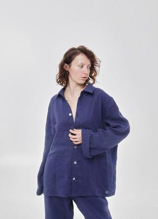 Unisex oversized linen set "Indigo"2 photo