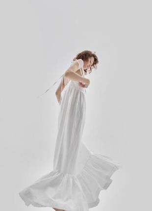 LONG LINEN&COTTON SUNDRESS "MILK"3 photo