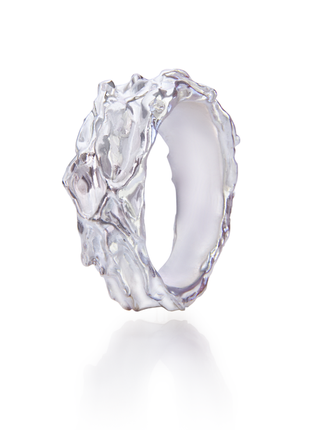 Sterling silver textured band Branch Band ring5 photo