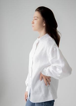 Shirt with a stand up collar and volume sleeves2 photo