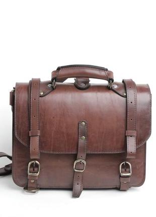 Model UniLug. Natural Bull's Leather Briefcase backpack for men2 photo