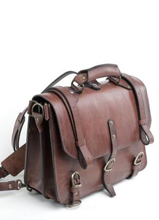 Model UniLug. Natural Bull's Leather Briefcase backpack for men