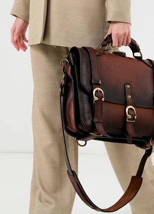 Model UniLug. Natural Bull's Leather Briefcase backpack for men7 photo