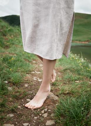 Open back midi linen sundress "Eco"10 photo