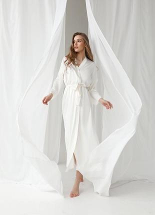 Ivory silk long robe kimono with side slits. Bridal getting ready outfit.6 photo