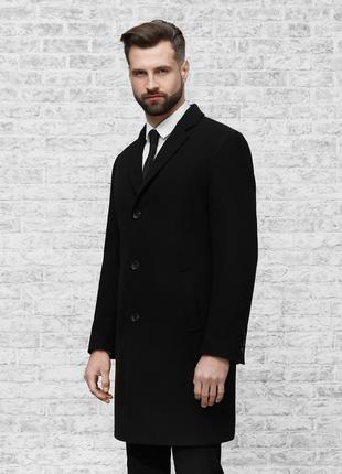 Men's Coat Quadri Black1 photo