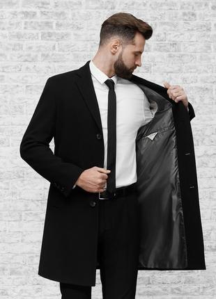 Men's Coat Quadri Black4 photo