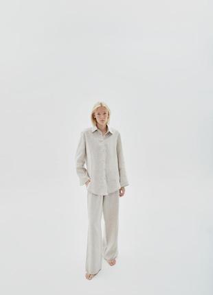 Oversized linen 2 piece set – shirt and pants "Eco"1 photo