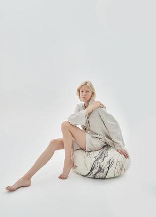Oversized linen 2 piece set – shirt and shorts "Eco"6 photo