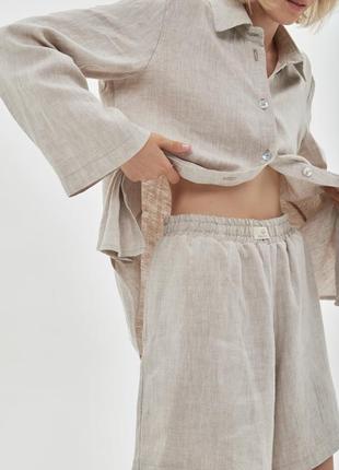 Oversized linen 2 piece set – shirt and shorts "Eco"2 photo