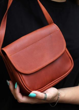 Women's small semicircular leather crossbody bag purse for iphone/ Brown/ 10076 photo