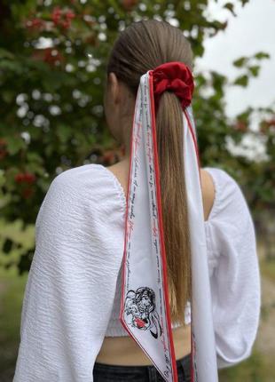 Twilly  tie "Red viburnum "  hairband from My Scarf (Twilly plus scrunchie)