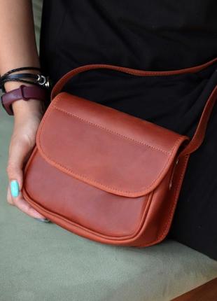 Women's small leather shoulder bag wallet for iphone / Brown -  10072 photo