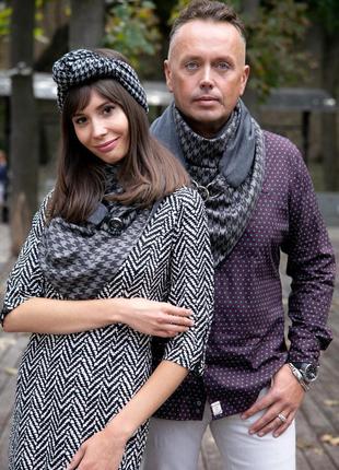 Stylish scarf men double-sided scarf with original clasp, unisex4 photo