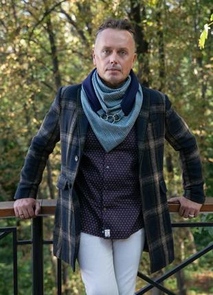 Stylish scarf men double-sided scarf with original clasp, unisex7 photo