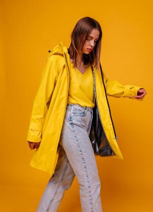 Casual Style Women's Yellow Travel Raincoat by Parasol'ka