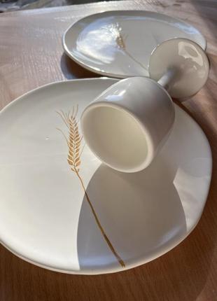 Handmade ceramic plate with ear of wheat6 photo