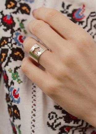 Sterling Silver Map of Ukraine Ring 1122117 photo