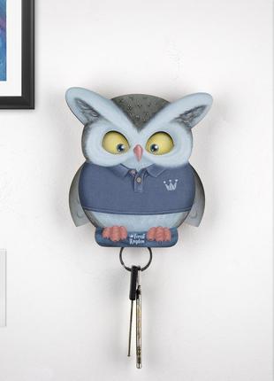 Key holder for wall - "Dexter" the owl (t-shirt)
