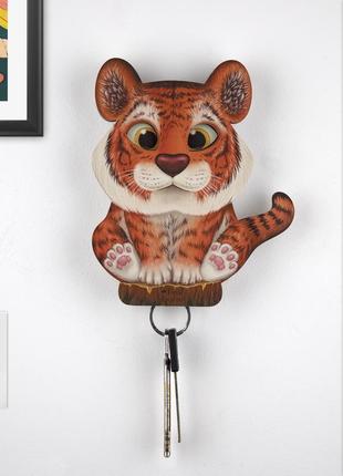 Key holder for wall - "Rocky" the tiger