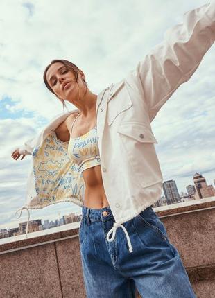 COTTON JACKET IN A MILKY SHADE 'INDEPENDENT' GEPUR