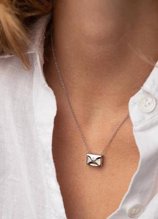 Sterling Silver Personalized Letter Envelope Necklace 1812156 photo