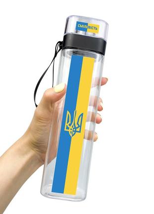 WATER BOTTLE ZIZ TRIDENT OF UKRAINE BLUE-YELLOW2 photo