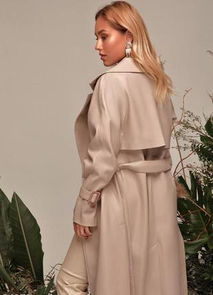 BEIGE LEATHER CLOAK GEPUR6 photo