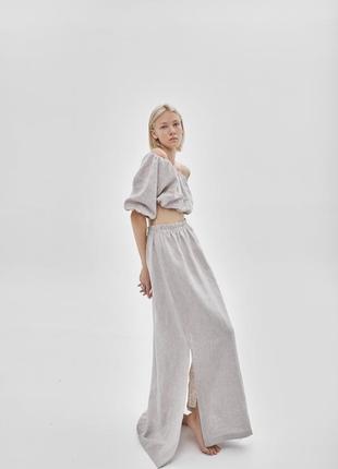Linen suit boho style- top with a maxi skirt4 photo