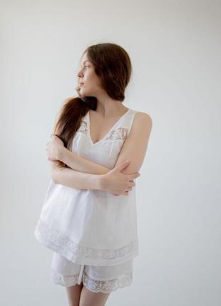 Linen pajamas with cotton lace. ethno collection5 photo