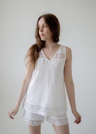 Linen pajamas with cotton lace. ethno collection1 photo