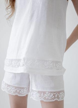 Linen pajamas with cotton lace. ethno collection7 photo