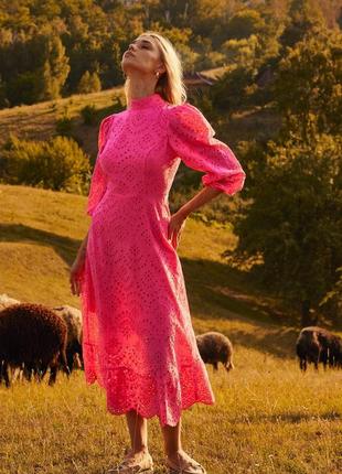 RASPBERRY ORGANIC COTTON MIDI DRESS 425062 photo