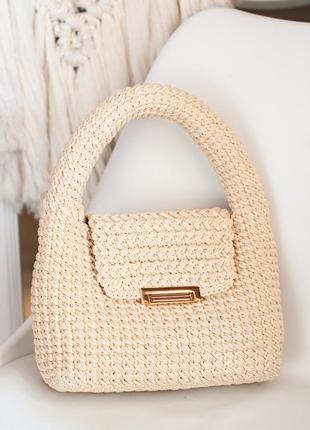 Knit baguette bag for women