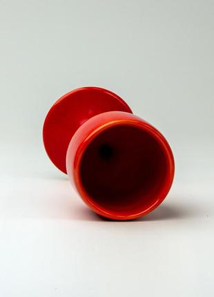 Handmade red ceramic wine glass2 photo