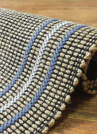Woven jute rug, Bedside braids Modern mat, Handmade