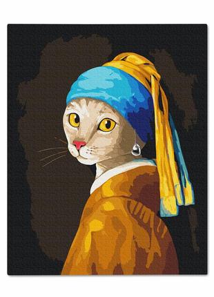 Painting by numbers ORNER x InnaRuda Cat with a pearl earring (orner-1692)2 photo